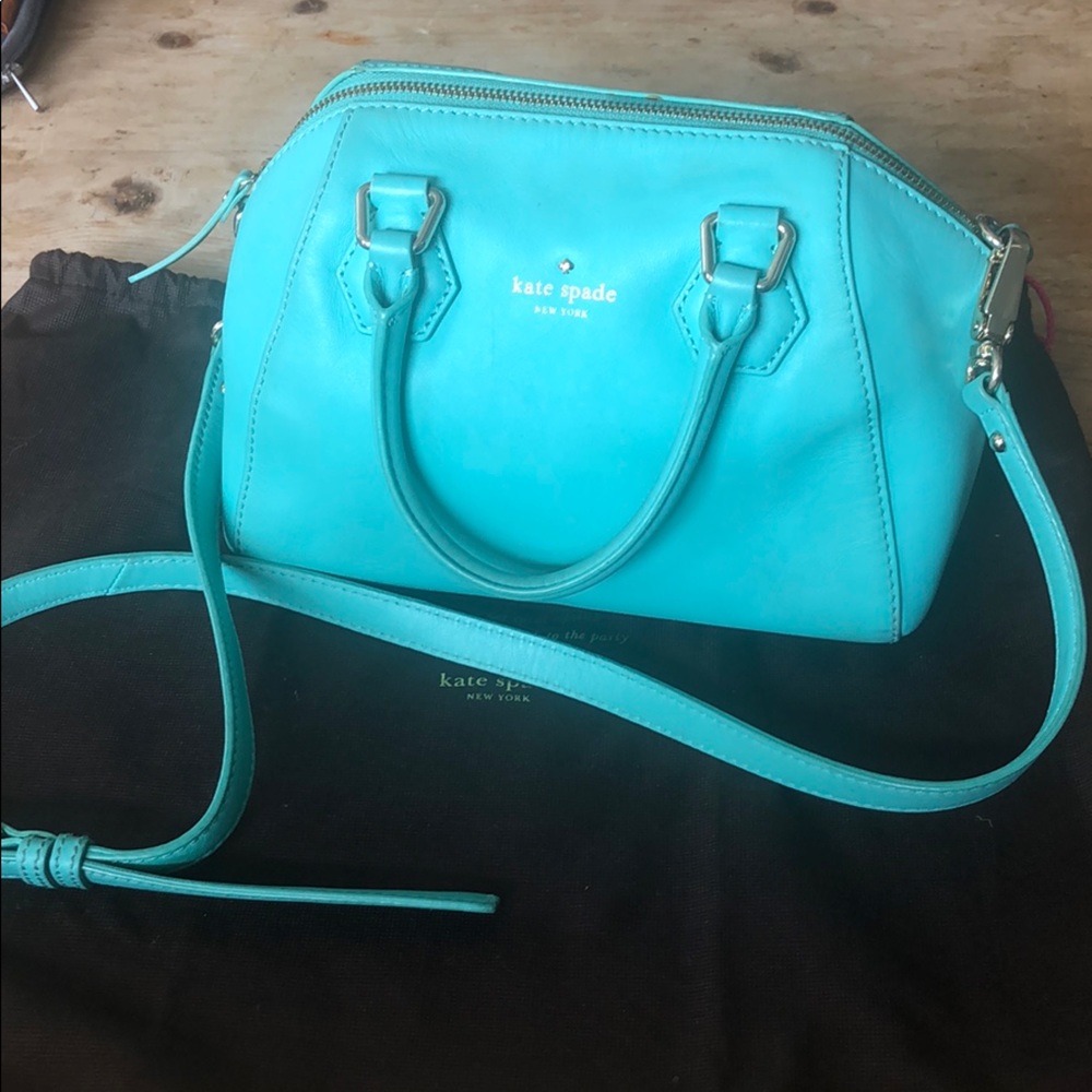 kate spade leather Tiffany Blue satchel.
